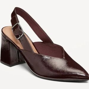 Old Navy Dark Brown Block Heel Slingbacks Women's Size 9